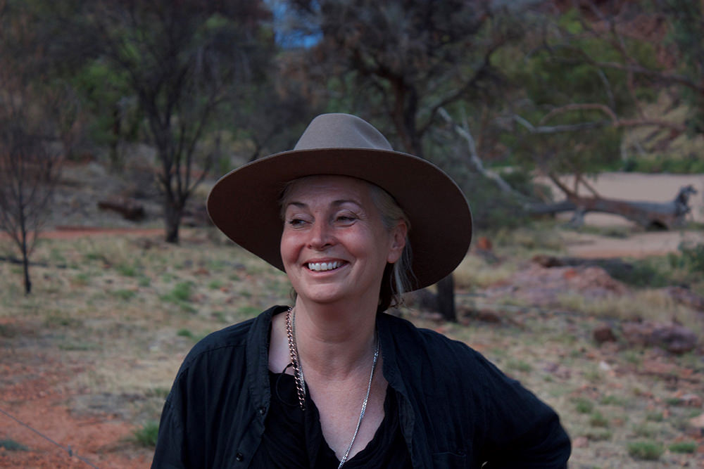 Greer Simpkin on location at Trephina Gorge in Alice Springs for Sweet Country