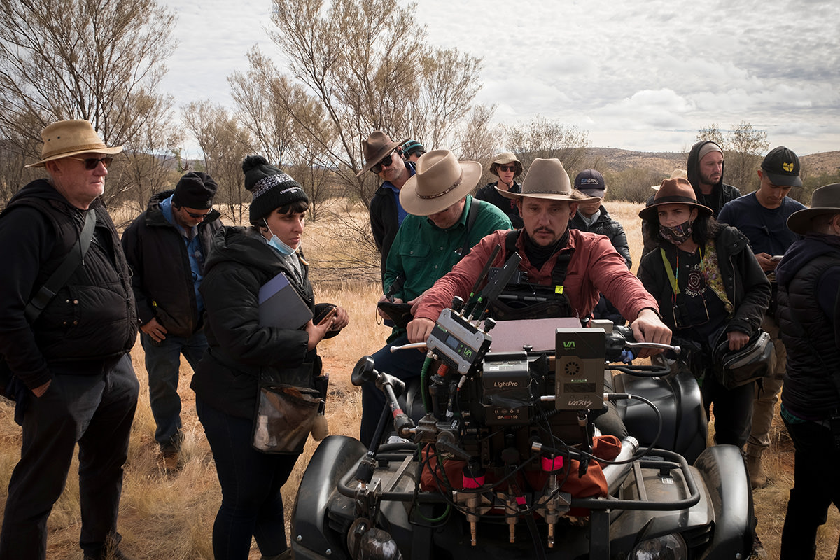 Crew and Isaac Elliot on set for Maverix.