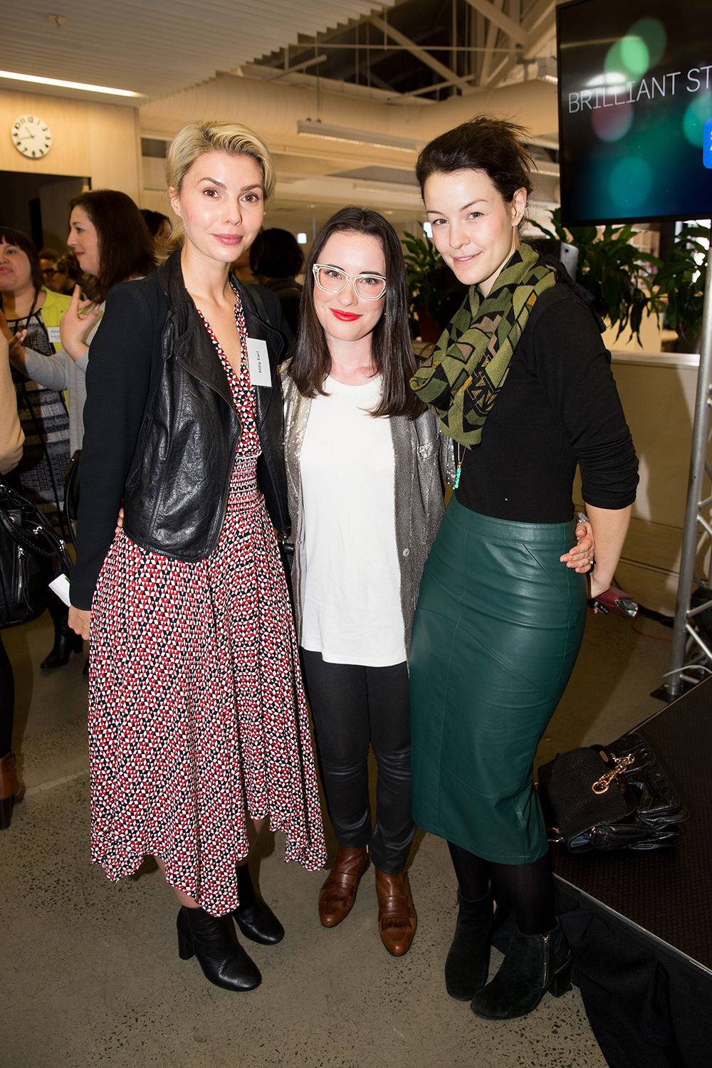 <h6>Genevieve Clay-Smith</h6><p>(centre) with Abby Earl (l) and Erin Black (r) at the Gender Matters funding announcement/Ben Symons