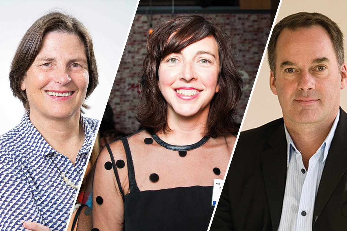 Headshots of Sue Maslin, Courtney Botfield and Graeme Mason.