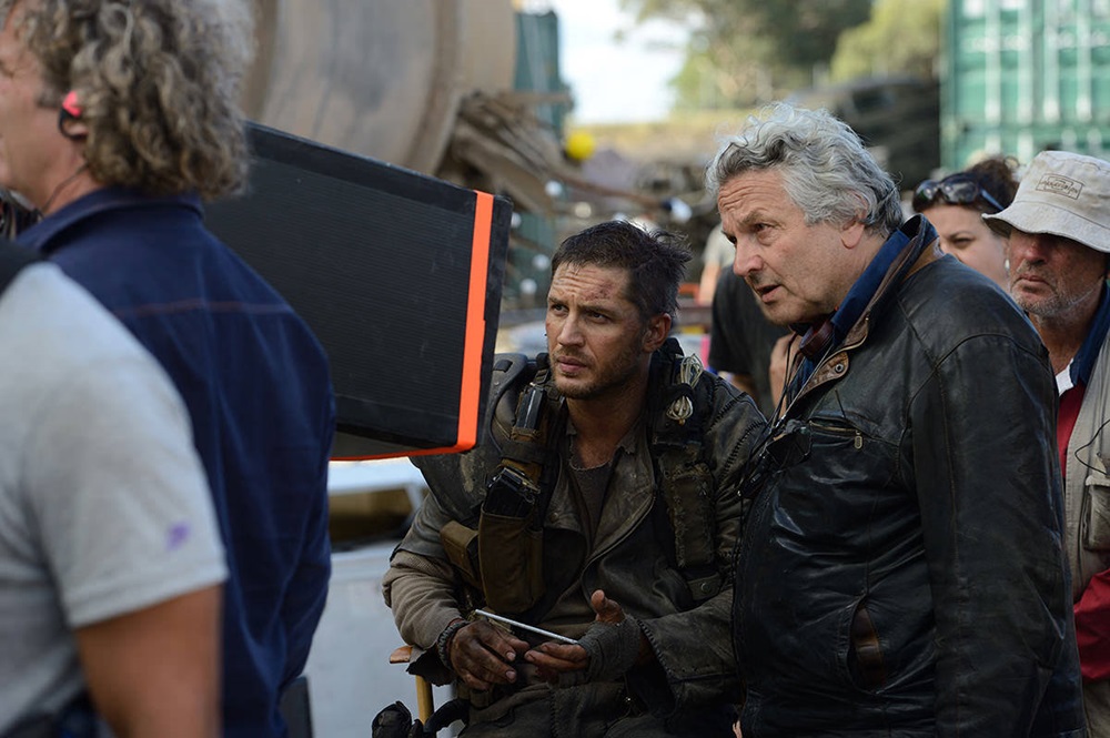 <em>Mad Max: Fury Road</em> star Tom Hardy with director George Miller