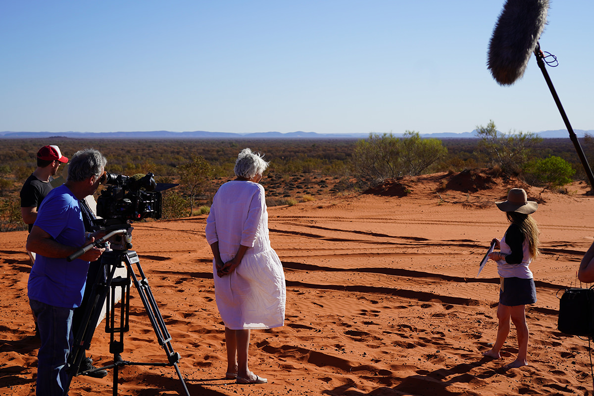 Trisha Morton-Thomas on location for History Bites Back.