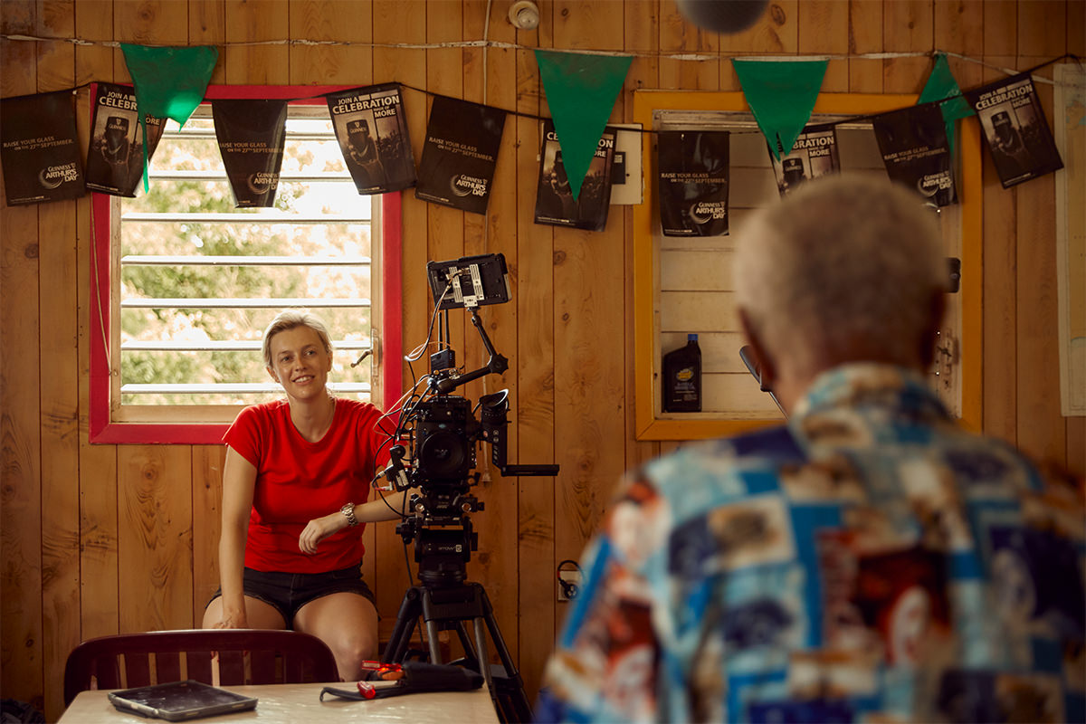 Gracie Otto on the set of Under the Volcano